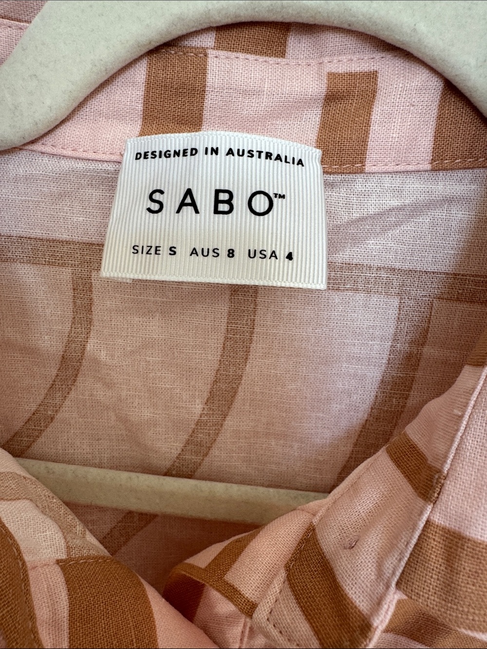 Sabo Pink Geometric Linen Shirt & Shorts Set - Picture 2 of 2